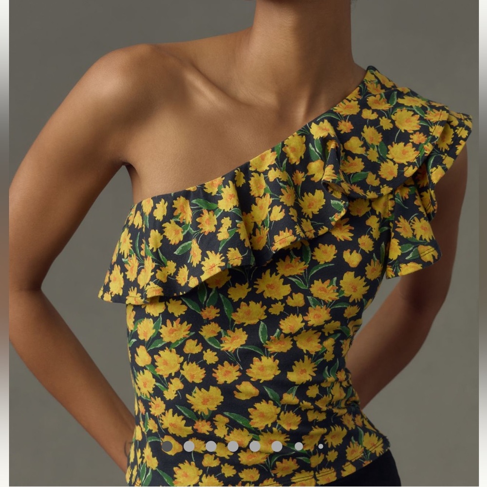 Maeve Floral One-Shoulder Top